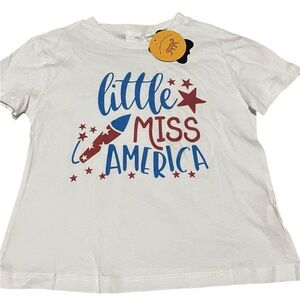 Little Miss America Kids T-Shirt - White